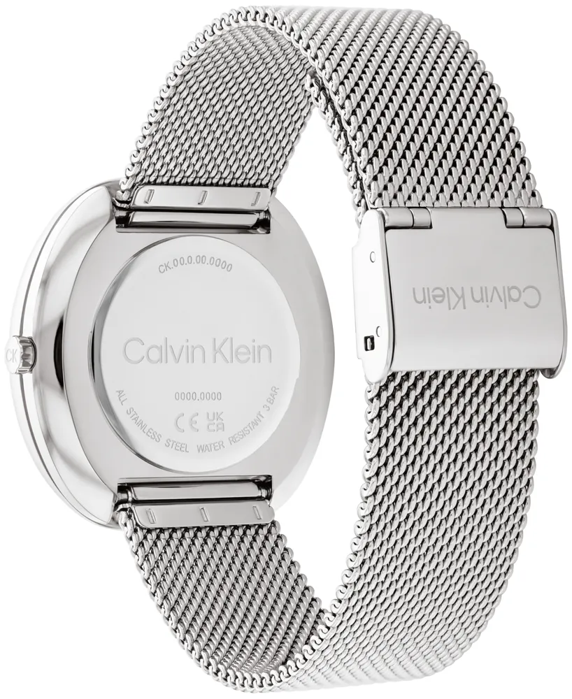 Calvin Klein Women's 2-Hand Silver-Tone Stainless Steel Mesh Bracelet Watch 36mm