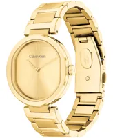 Calvin Klein Women's 2-Hand Gold-Tone Stainless Steel Bracelet Watch 36mm