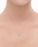 Diamond Halo 18" Pendant Necklace (1/4 ct. t.w.) in 14k White Gold