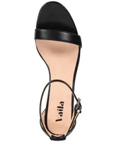 Vaila Shoes Women's Zoe Ankle-Strap Block-Heel Dress Sandals-Extended sizes 9-14