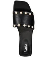 Vaila Shoes Women's Dana Embellished Slip-On Slide Flat Sandals-Extended sizes 9-14