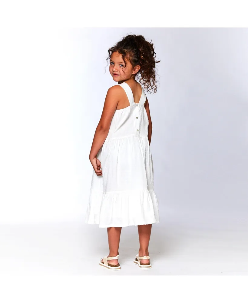 Girl Sleeveless Cotton Midi Dress White - Toddler|Child