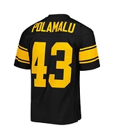 Men's Mitchell & Ness Troy Polamalu Black Pittsburgh Steelers Alternate 2008 Legacy Replica Jersey