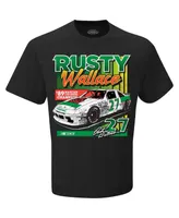 Men's Checkered Flag Sports Black Rusty Wallace '89 Nascar Cup Series Champion T-shirt