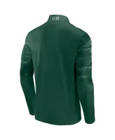 Men's Fanatics Green, Gold Green Bay Packers Ringer Quarter-Zip Jacket