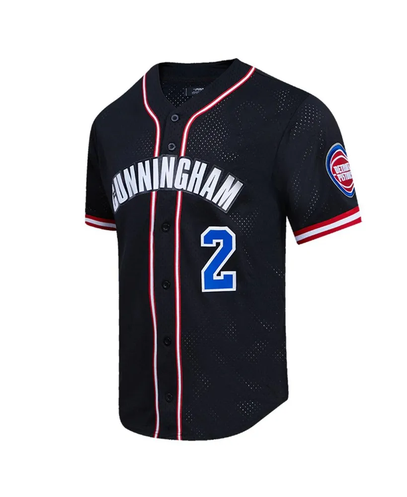 Men's Pro Standard Cade Cunningham Black Detroit Pistons Capsule Player Baseball Button-Up Shirt