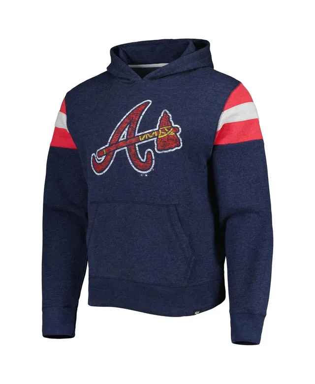 Men's New Era Navy Atlanta Braves Team Split Pullover Hoodie