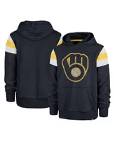 Men's '47 Brand Heather Navy Milwaukee Brewers Premier Nico Pullover Hoodie