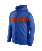 Men's Jordan Royal Florida Gators Logo Performance Full-Zip Hoodie