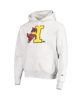 Men's Champion Heathered Gray Iowa State Cyclones Team Vault Logo Reverse Weave Pullover Hoodie