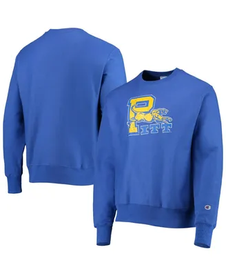 Men's Champion Royal Pitt Panthers Vault Logo Reverse Weave Pullover Sweatshirt