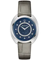 Bulova Women's Duality Diamond (1/8 ct. t.w.) Stainless Steel Bracelet Watch Box Set 34mm