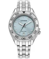 Citizen Eco-Drive Women's Sport Luxury Diamond Accent Stainless Steel Bracelet Watch 35mm - Silver