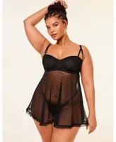 Adore Me Plus Aubrey Unlined Babydoll Lingerie