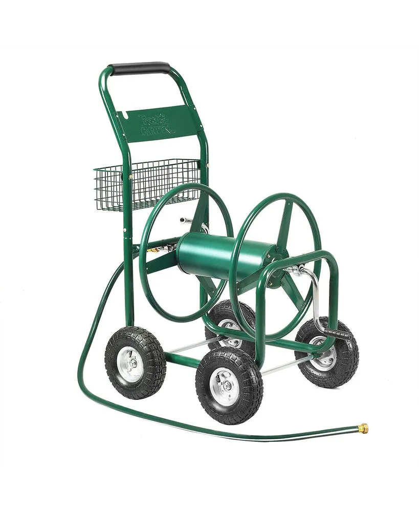 Costway Garden Water Hose Reel Cart 300FT Outdoor Heavy Duty Yard Planting  W/Basket