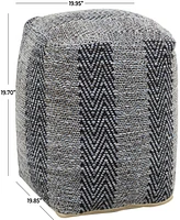 Rosemary Lane 20" x 20" x 20" Polyester Chevron Pattern Pouf