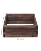 Square Raised Garden Bed Flower Vegetables Seeds Planter Kit Elevated Box