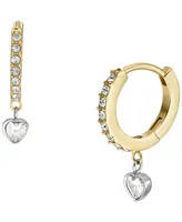 Fossil Sadie Tokens of Affection Clear Glass Two-Tone Hoop Earrings - Two