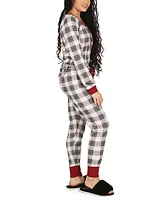 MeMoi Women's Plaid Matching Pajama 2 Piece Set