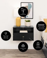 Prepac Floating Nightstand with Open Shelf