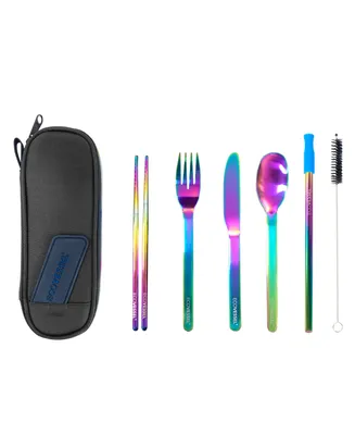 EcoVessel Stainless Steel Utensil 8 Piece Set with Travel Pouch