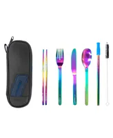 EcoVessel Stainless Steel Utensil 8 Piece Set with Travel Pouch