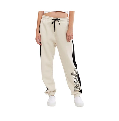 Bench Zarah womens colorblock joggers light stone with leg stripe