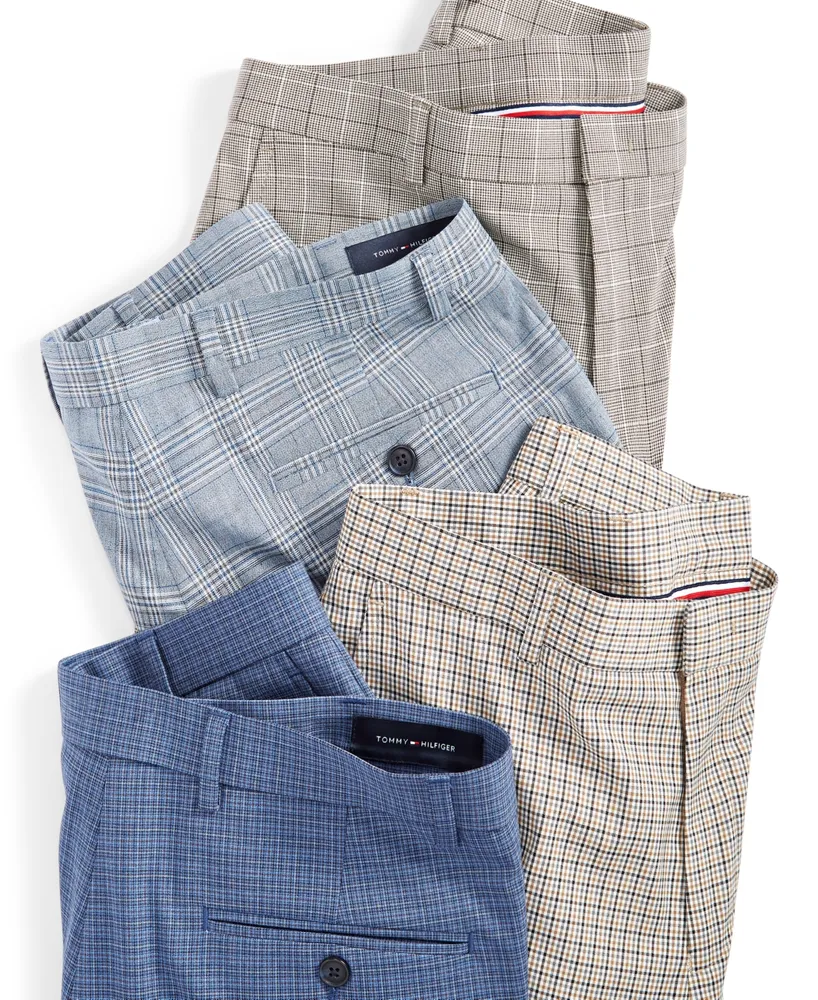 Tommy Hilfiger Men's Modern-Fit Th Flex Stretch Plaid Dress Pants