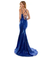 B Darlin Juniors' Sweetheart-Neck Lace-Up-Back Gown, Created for Macy's