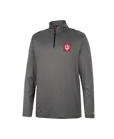 Men's Colosseum Charcoal Indiana Hoosiers Logo Quarter-Zip Windshirt