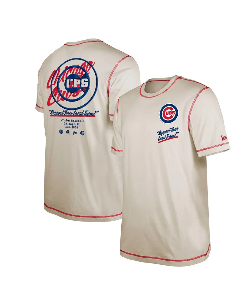 Men's New Era Cream Chicago Cubs Team Split T-shirt