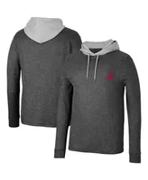 Men's Colosseum Black Alabama Crimson Tide Ballot Waffle-Knit Thermal Long Sleeve Hoodie T-shirt