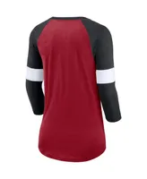 Women's Nike Arizona Cardinals Cardinal, Heather Black Football Pride Raglan 3/4-Sleeve T-shirt