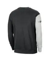 Men's Nike Black and Heather Gray Chicago Bulls Courtside Versus Force Flight Pullover Sweatshirt