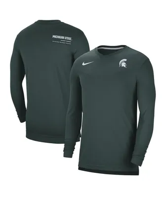 Men's Nike Green Michigan State Spartans 2022 Coach Performance Long Sleeve V-Neck T-shirt