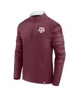 Men's Fanatics Maroon Texas A&M Aggies Ringer Quarter-Zip Top