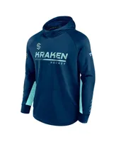 Men's Fanatics Deep Sea Blue Seattle Kraken Authentic Pro Locker Room Raglan Pullover Hoodie