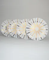 Euro Ceramica Luminaire 4 Piece Salad Accent Plate Set