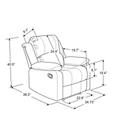 Relax A Lounger 34.75" Steel Dayton Microfiber Manual Recliner