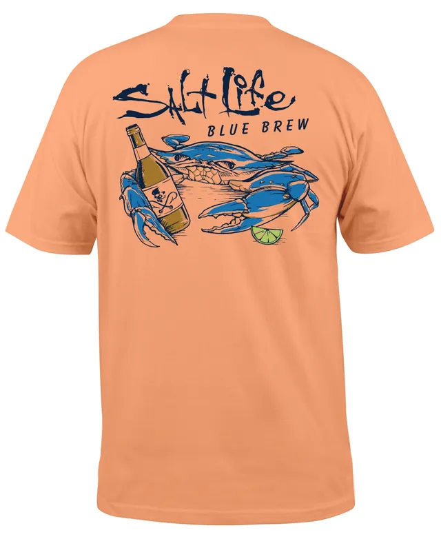 Salt Life Get Crabby Short Sleeve Performance Woven Fishing Shirt - XL