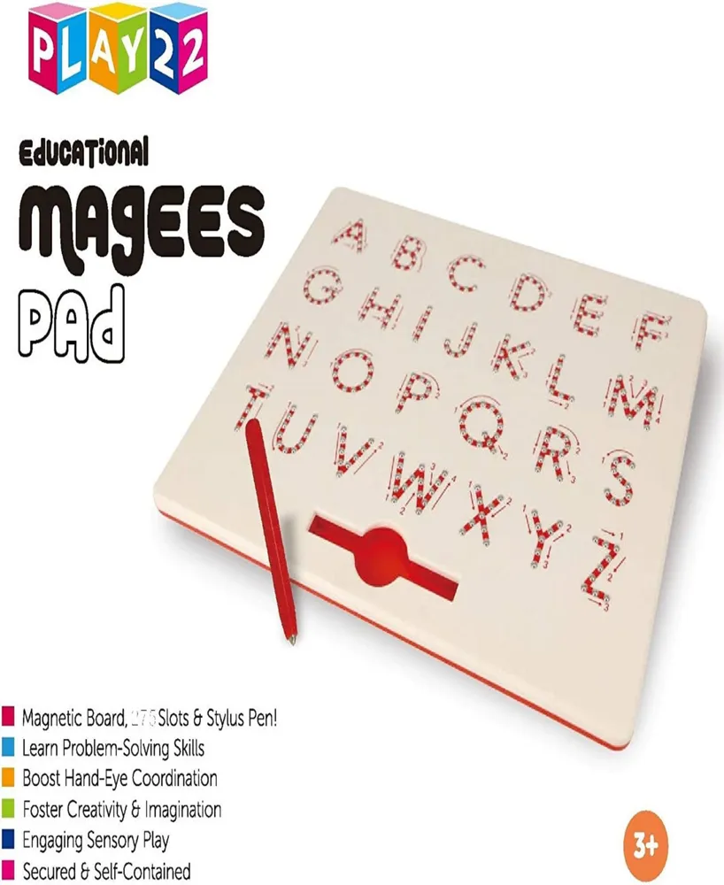 Play22 Magnetic Doodle Board Slots with Pen - Uppercase Abc Letters