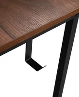 Techni Mobili Wood L-Shape with Storage Shelves Industrial Desk