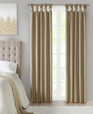 Madison Park Emilia Twist Tab Lined Blackout curtains for bedroom, Single Curtain with Privacy Lining Living Room