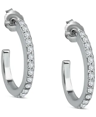 Giani Bernini Cubic Zirconia Pave Extra Small Hoop Earrings in Sterling Silver, 0.5", Created for Macy's