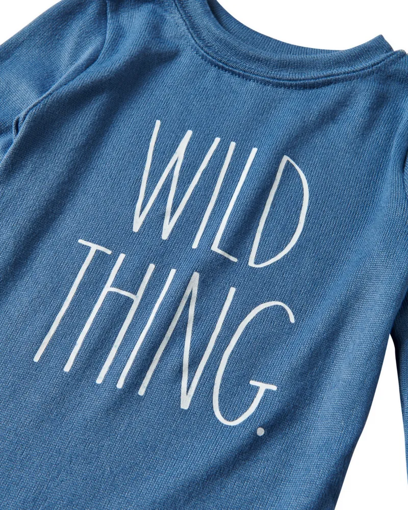 Toddler, Child Boys Wild Thing Hacci Long Sleeve Top and Printed Jogger 2 Piece Pajama Set