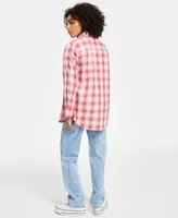 Levis Womens Low Pro Straight Leg Jeans Plaid Cotton Button Down Tunic Shirt Solid Perfect T Shirt