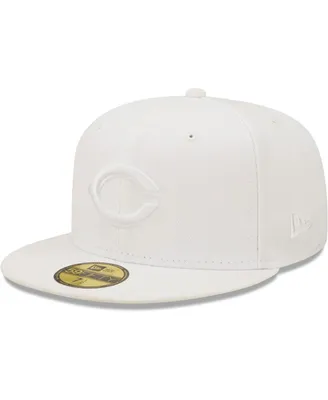 Men's New Era Cincinnati Reds White on White 59FIFTY Fitted Hat