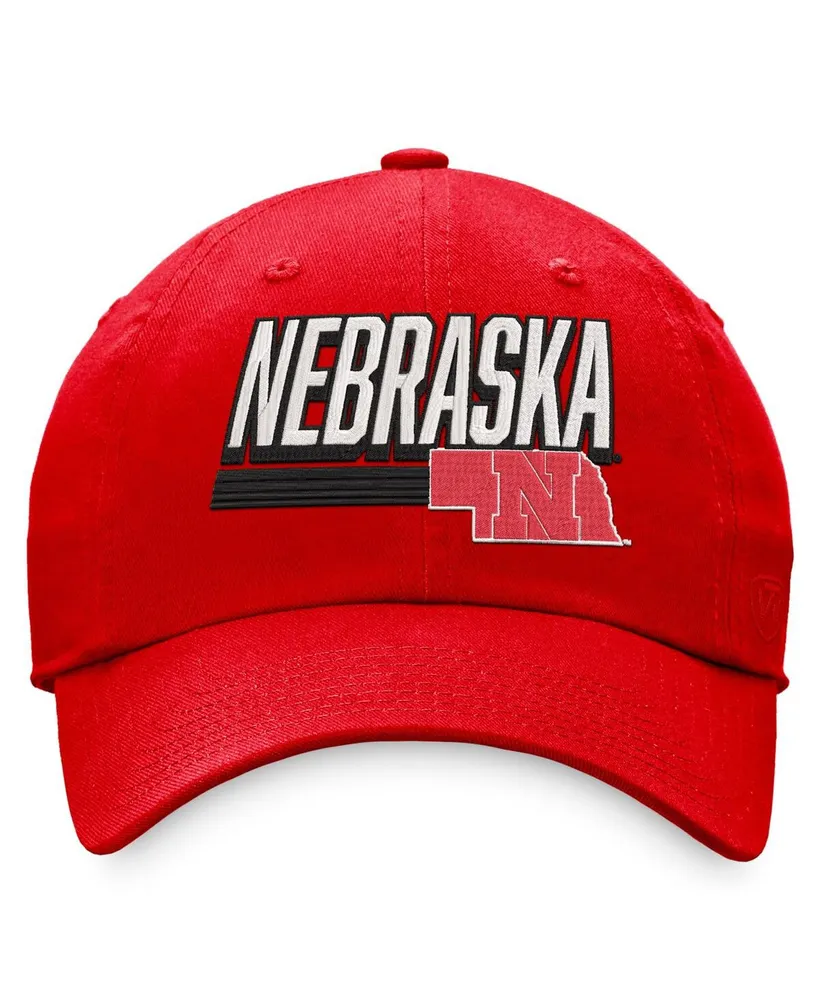 Men's Top of the World Red Nebraska Huskers Slice Adjustable Hat