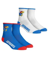 Youth Boys and Girls Rock 'Em Socks Kansas Jayhawks Core Team 2-Pack Quarter Length Sock Set