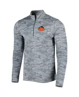 Men's Antigua Gray Chicago Bears Brigade Throwback Quarter-Zip Top